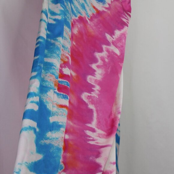 Retrofete Silk Marlene Cotton Candy Maxi Slip Dress Tie Dye Print High Slit M - Picture 12 of 16